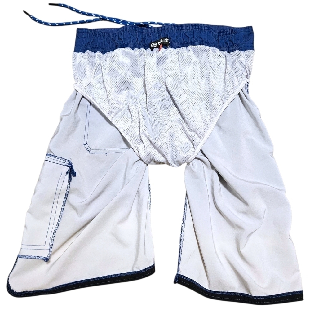 Ecko Unltd Menās Board Shorts Size M 30ā Waist Blue Gradient Swim Trunks y2k - Picture 12 of 16